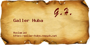 Galler Huba névjegykártya